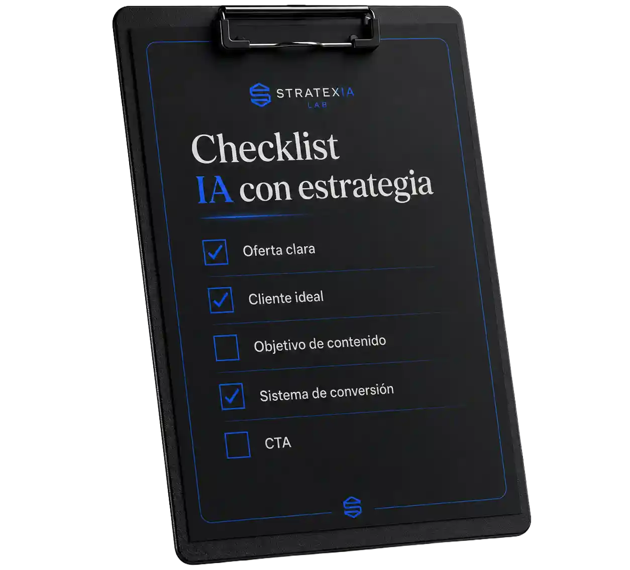 Mockup Checklist IA con estrategia